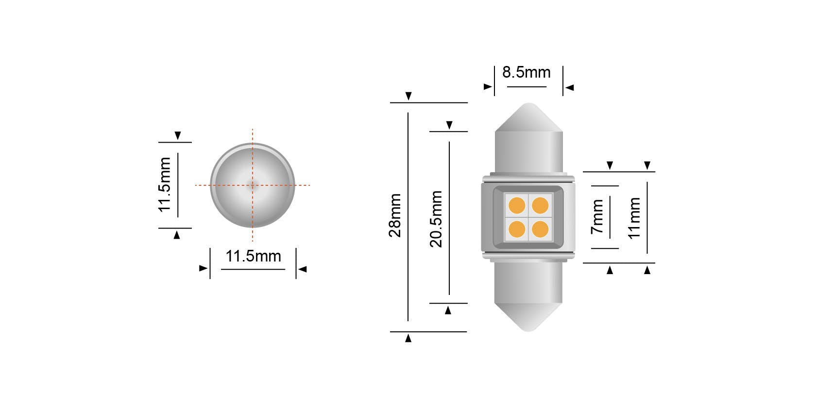 festoon 28mm